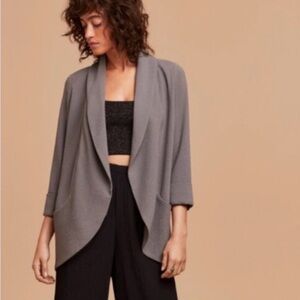 ARITZIA Wilfred Chevalier gray crepe blazer